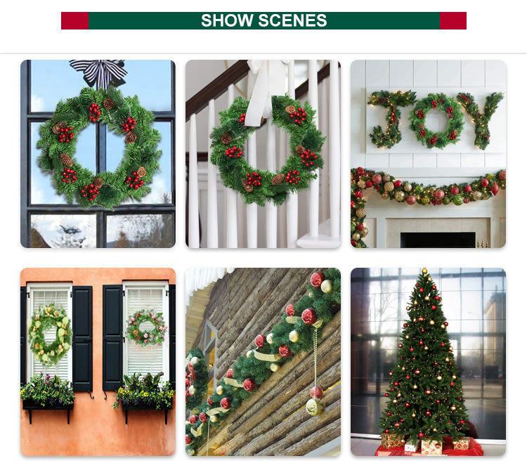 2022 factory wholesale family holiday door decoration 16 inch 18 inch Christmas ball wreath