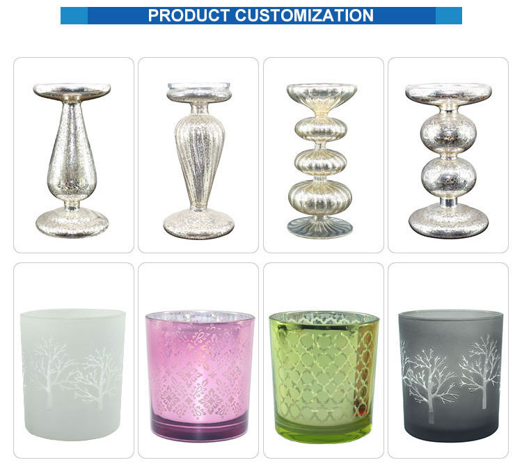 factory wholesale Decorative customized colorful glass jars candle container candle making Glass candlestick