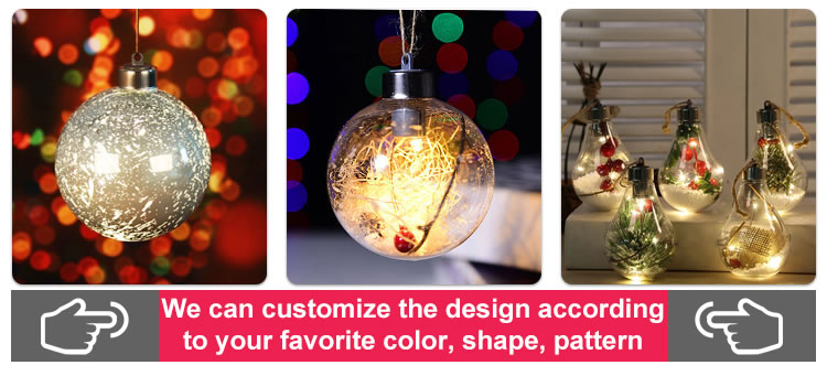 New Colorful LED Ball Shatterproof Light transparentes Christmas Tree Decoration PET Ball