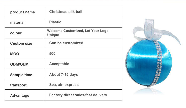 Factory wholesale holiday decoration Christmas tree hanging ball Christmas silk wave ball