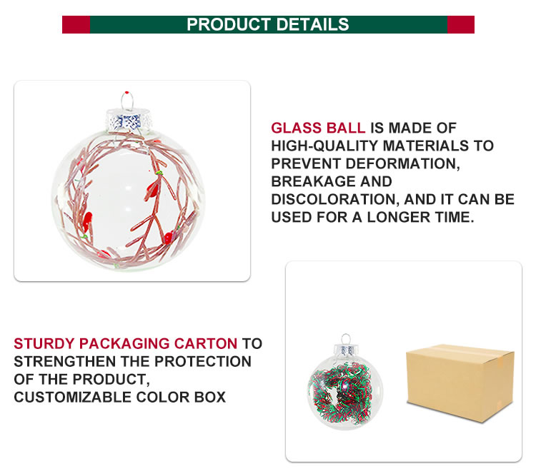 Design 8cm Shatterproof Christmas Decoration Ball Christmas Tree Clear Balls