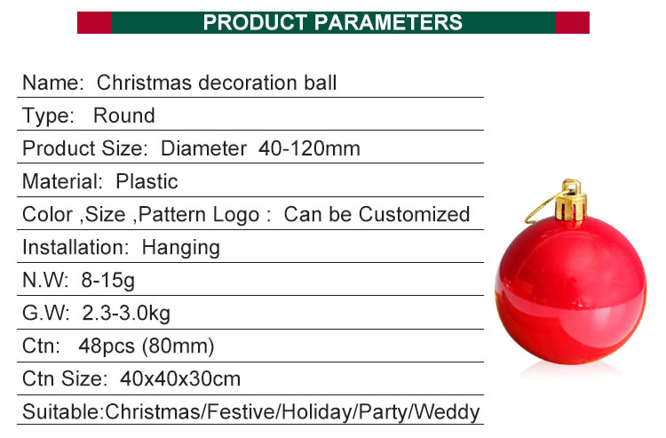 Custom Bola Navidd Shatterproof Ornaments Christmas Tree Baubles Decorations Hanging Sublimation  Plastic Ball Set