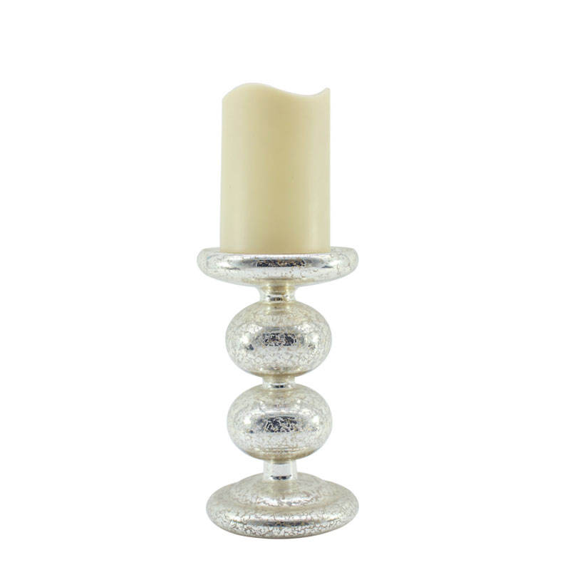 Christmas Decoration Silver Glass Candleholder