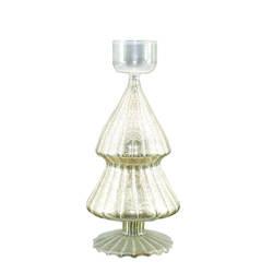 Christmas Decoration Silver Glass Candleholder