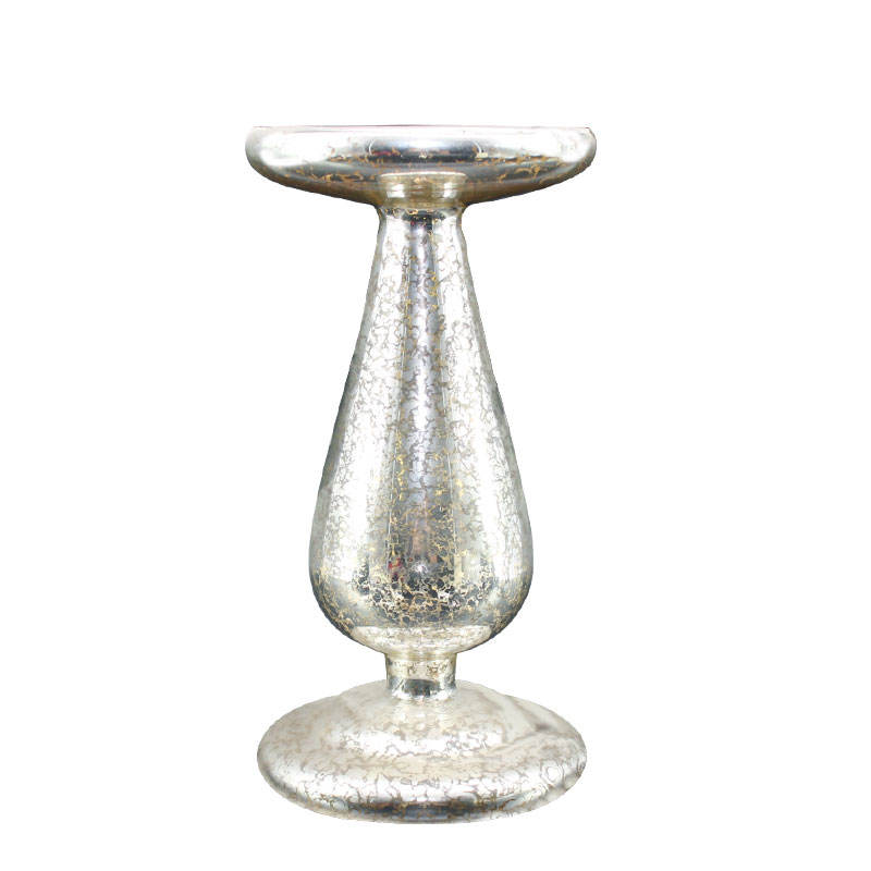 Christmas Decoration Silver Glass Candleholder