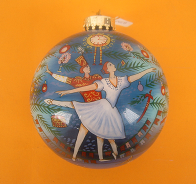 Hand-painted glass sphere