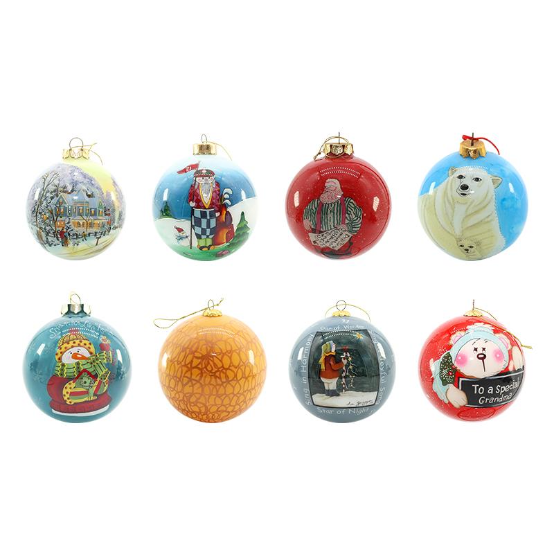 Christmas tree decoration inner painted glass balls