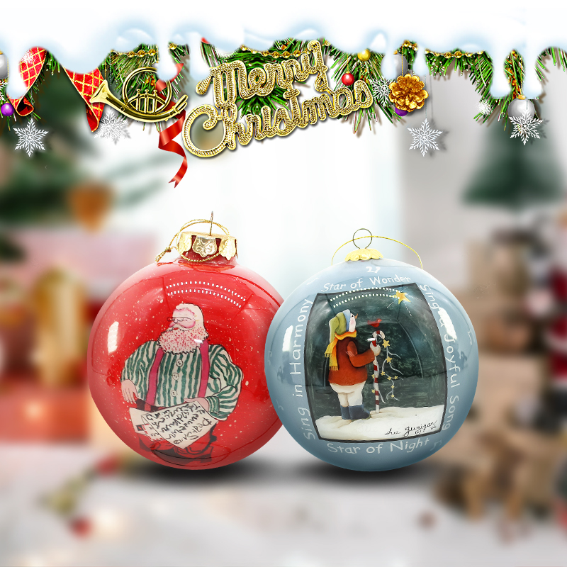 Christmas tree decoration inner painted glass balls