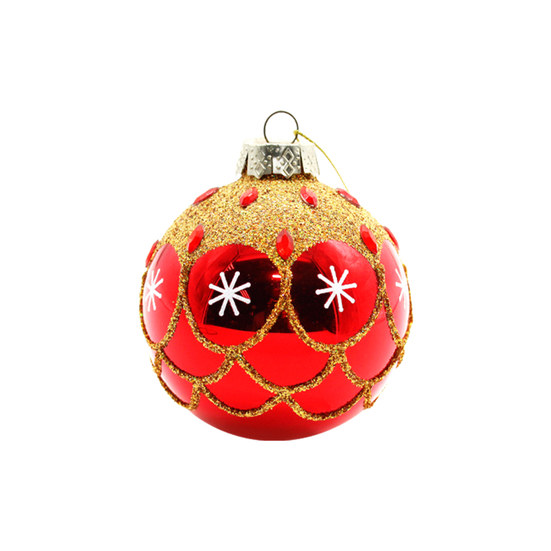 Painted Christmas tree decorated Christmas ball