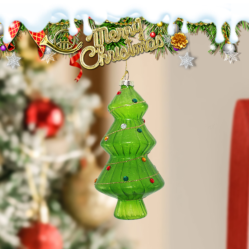 Christmas glass figure pendant