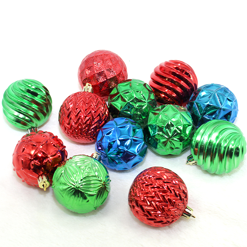 Plastic Christmas balls in a box