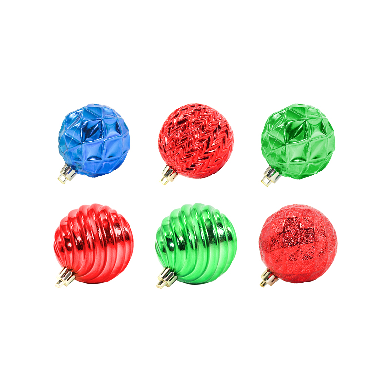 Plastic Christmas balls in a box