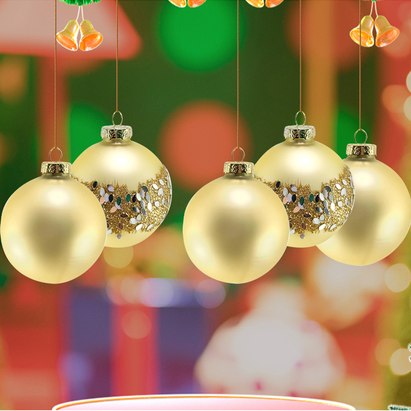 Handcrafted Artisan Glass Christmas Colorful Hanging Ornaments