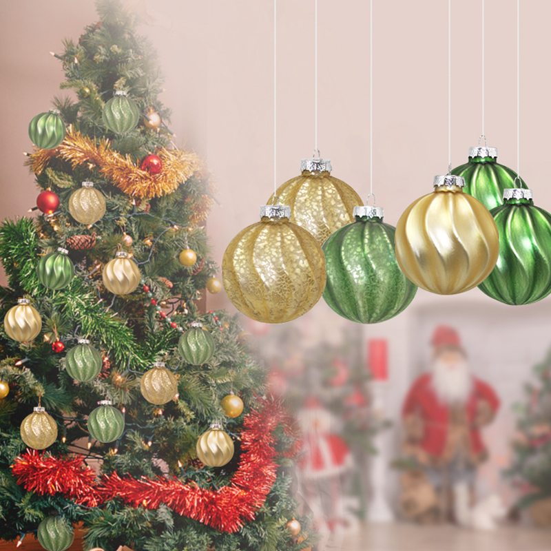 Handcrafted Artisan Glass Christmas Colorful Hanging Ornaments
