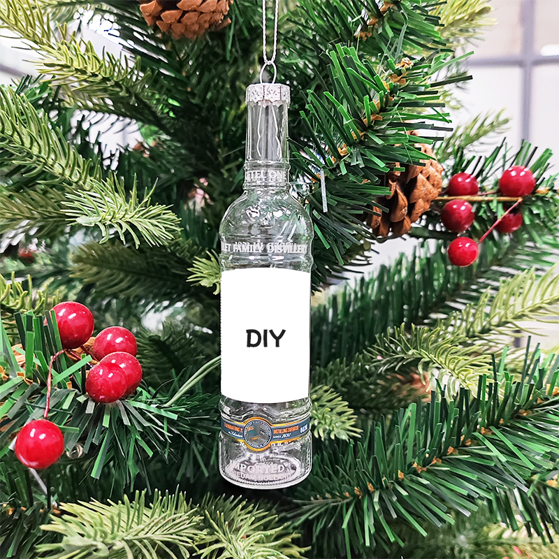 Mini Wine Bottle Christmas Ornament – DIY Personalized Glass Decoration 