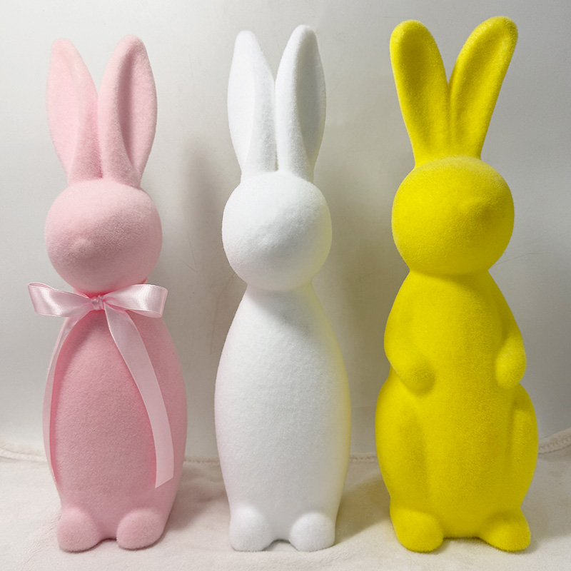 Soft Plush Yellow Easter Rabbit Decor for Retail & Hotels