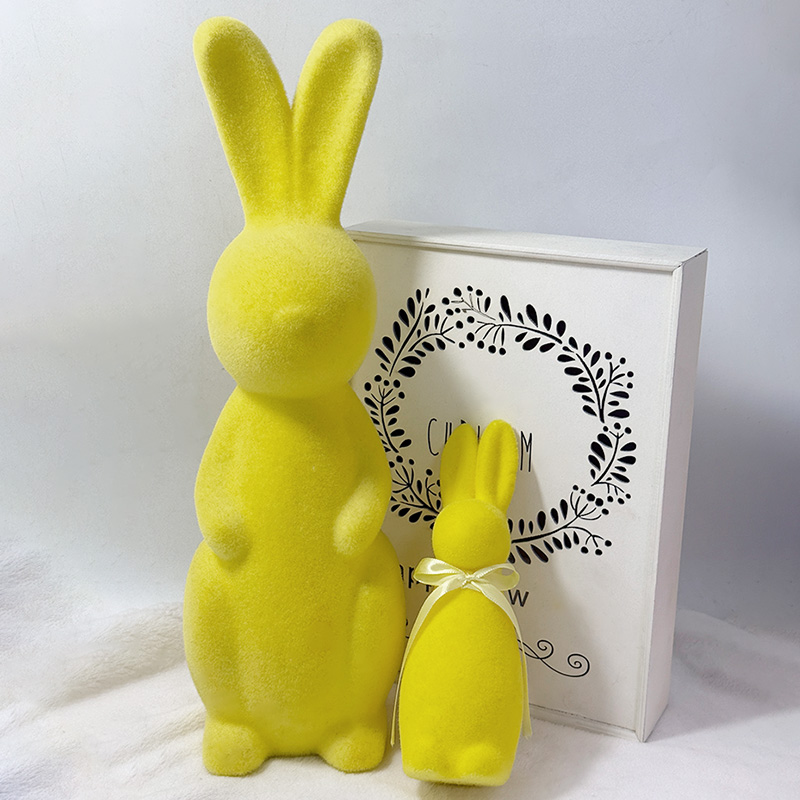 Soft Plush Yellow Easter Rabbit Decor for Retail & Hotels
