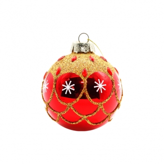 Bespoke Festive Red Glass Holiday Decor Ornaments