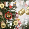 Handcrafted Artisan Glass Christmas Colorful Hanging Ornaments
