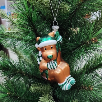 Lively Exquisite Batch – produced Christmas Bear Glass Ornaments