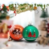 Painted Christmas tree decorated Christmas ball