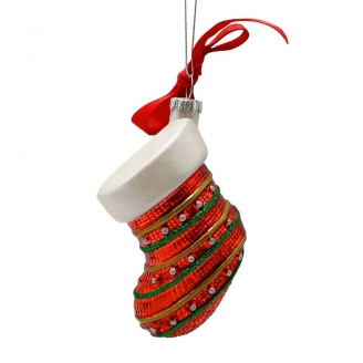 glass christmas socks pendants