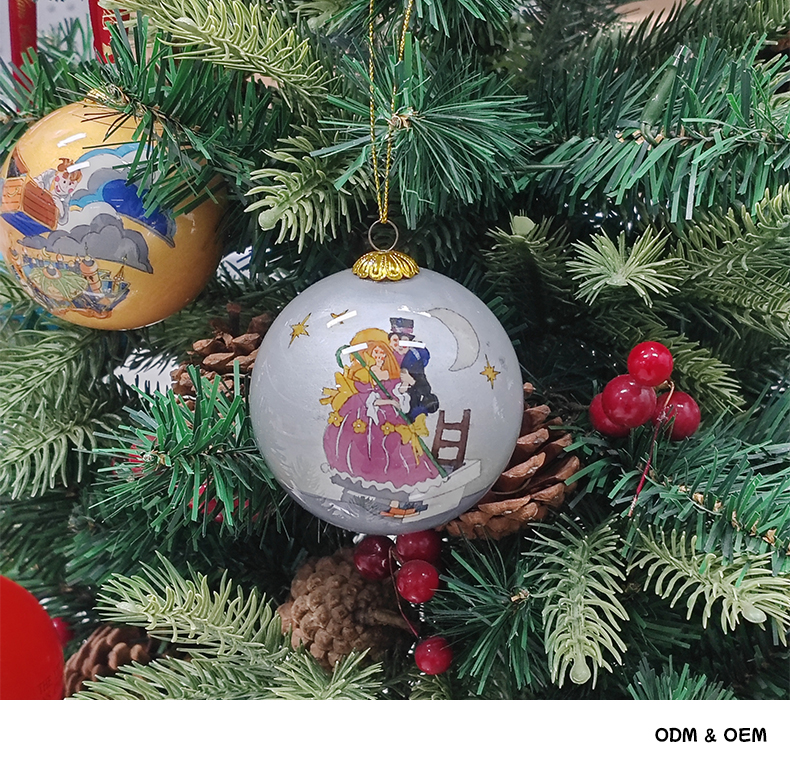 White painted glass ball