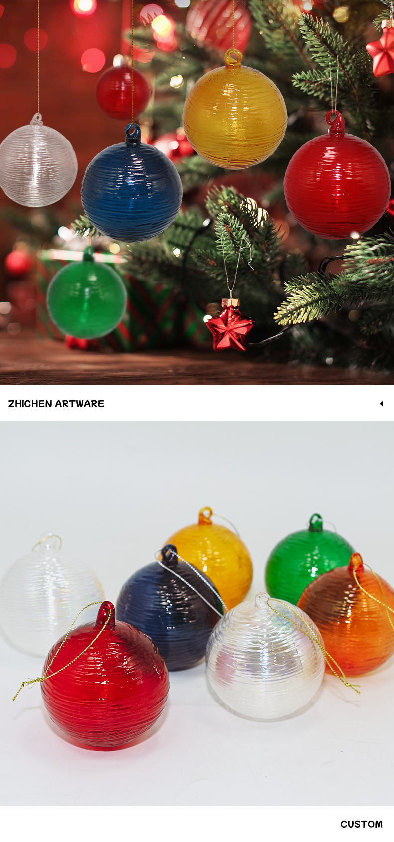 Red hand-blown glass balls (3)